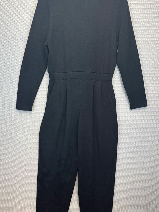 St. John Pants - Vtg St John Knit Jumpsuit Black Size 8 Mock Turtleneck Classic Quiet Luxury EUC